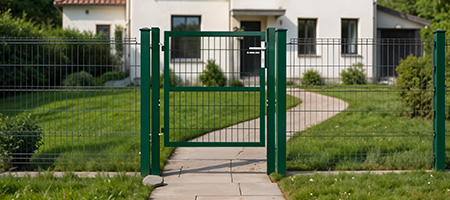 Trädgårdsgrind med nät